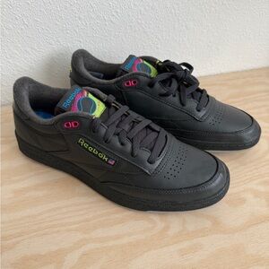 Reebok club C Black Volt with Neon Highlights retro athletic sneakers